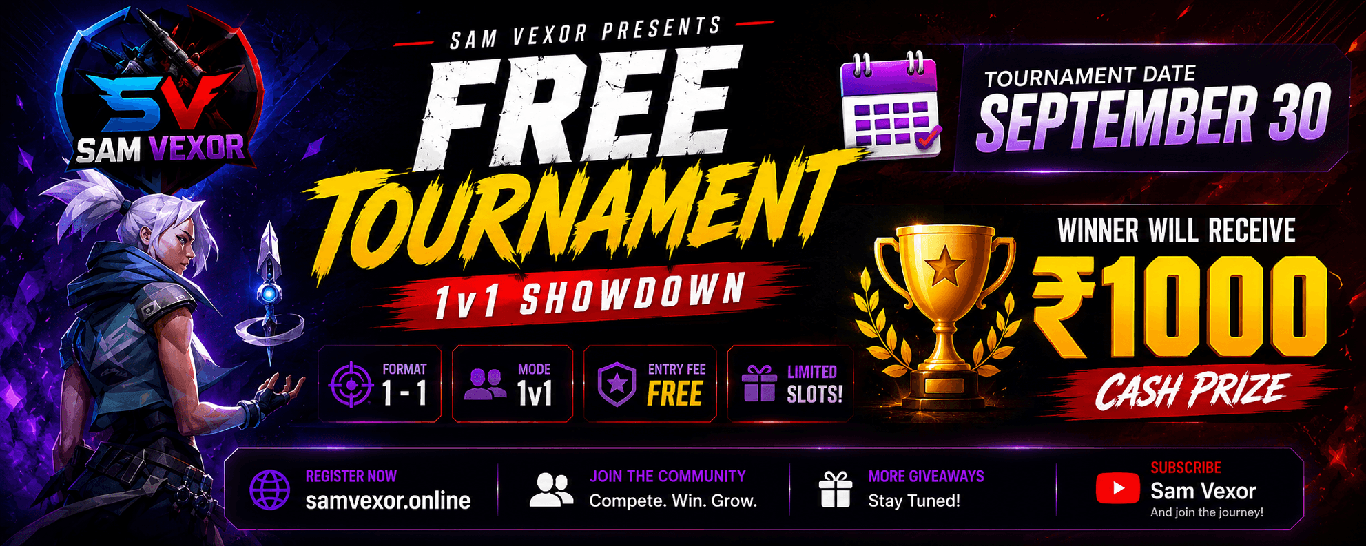 SAM VEXOR FREE 1v1 TOURNAMENT #1
