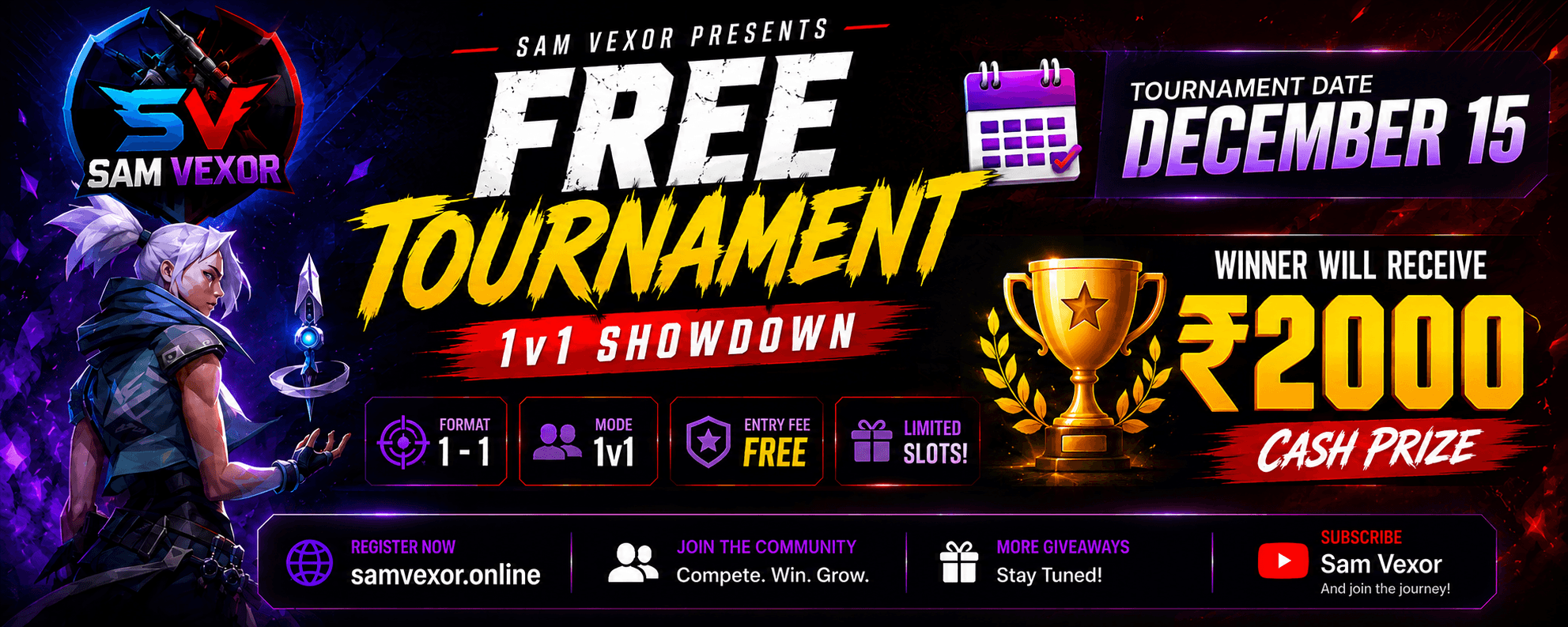 SAM VEXOR FREE 1v1 TOURNAMENT #1